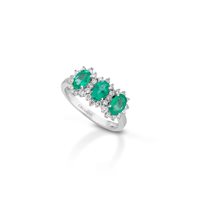 Anello Crusado Donna in Oro bianco Smeraldo 1.20 Ct TTRP1S - TTRP1S